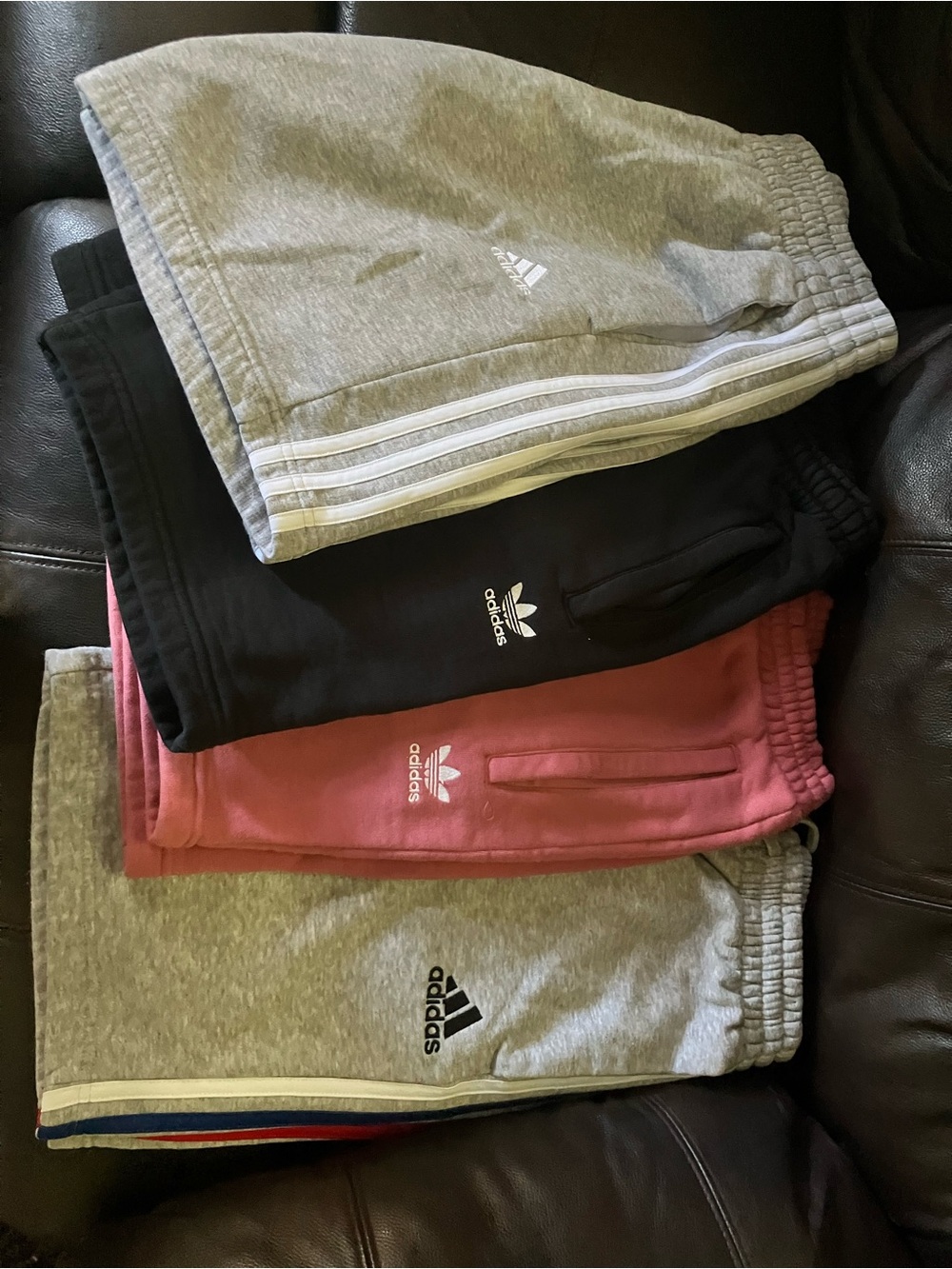 adidas Men’s Grey, Black & Mauve, Trefoil Jogger Shorts